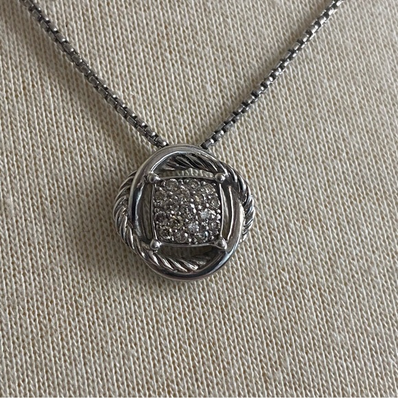 Authentic David Yurman Crossover Diamond Infinity Necklace